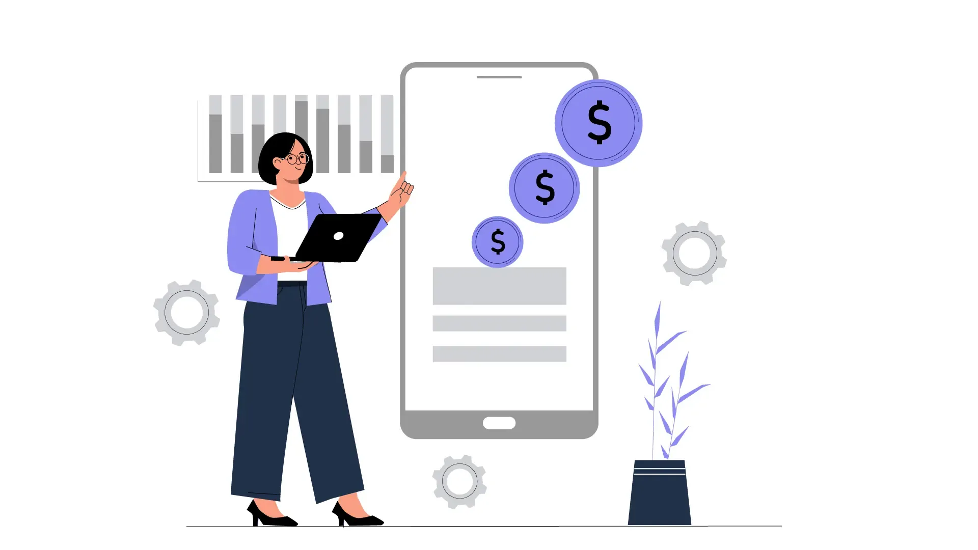 Flat Illustration of Transactional Marketing with Mobile Payment System image